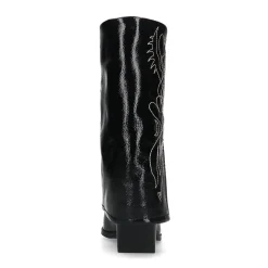 Zwarte Lakleer Enkellaarsjes Met Flap^Sacha Cheap