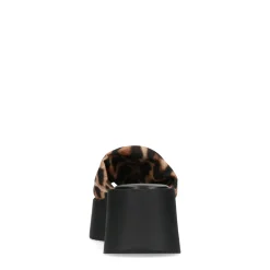 Zwarte Leopard Wedge Sandalen^Sacha Discount