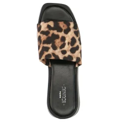 Zwarte Leopard Wedge Sandalen^Sacha Discount