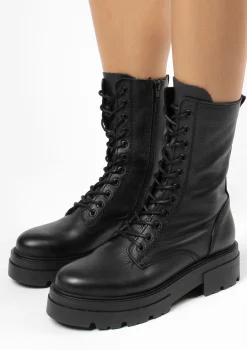 Zwarte Leren Biker Boots^Sacha Shop