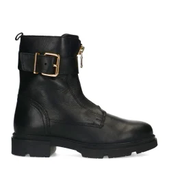 Zwarte Leren Biker Boots Met Gesp^Sacha Discount