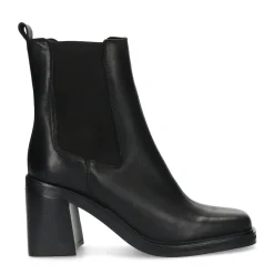 Zwarte Leren Chelsea Boots Met Blokhak^Sacha Flash Sale