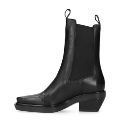 Zwarte Leren Chelsea Boots Met Vierkante Neus^Sacha Cheap