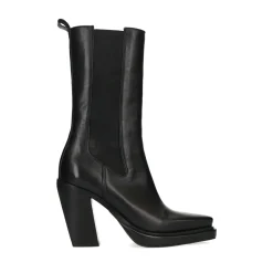 Zwarte Leren Chelsea Boots Met Vierkante Neus^Sacha Flash Sale