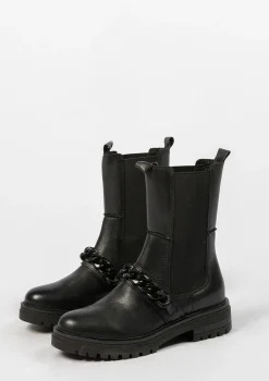 Zwarte Leren Chelsea Boots Met Chain^Sacha Flash Sale