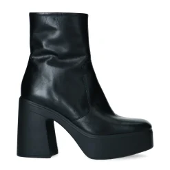 Zwarte Leren Chunky Boots^Sacha Store