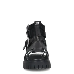 Zwarte Leren Chunky Sandalen^Sacha Cheap