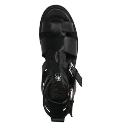 Zwarte Leren Chunky Sandalen^Sacha Cheap