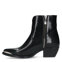 Zwarte Leren Cowboy Enkellaarsjes^Sacha Hot