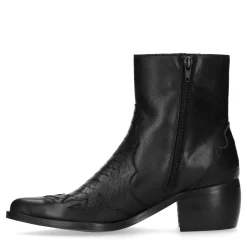 Zwarte Leren Cowboylaarsjes Met Details^Sacha Online