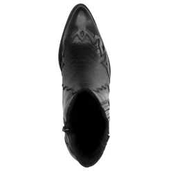 Zwarte Leren Cowboylaarsjes Met Details^Sacha Online