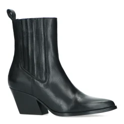 Zwarte Leren Cowboylaarsjes^Sacha Store