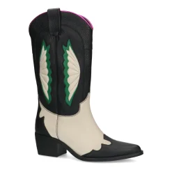 Zwarte Leren Cowboylaarzen Met Off White Details^Sacha Outlet