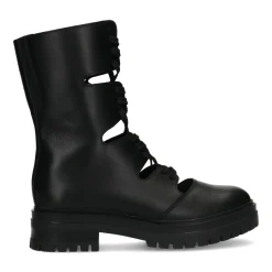 Zwarte Leren Cut Out Boots^Sacha Store