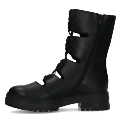Zwarte Leren Cut Out Boots^Sacha Store