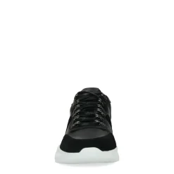 Zwarte Leren En Suede Sneakers^Sacha Store