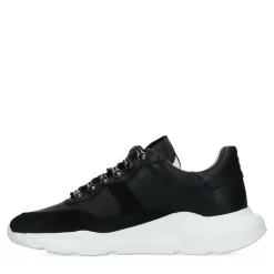 Zwarte Leren En Suede Sneakers^Sacha Store