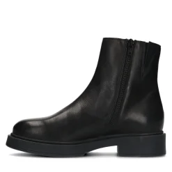 Zwarte Leren Enkellaarsjes^Sacha New