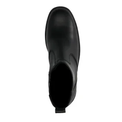 Zwarte Leren Enkellaarsjes Met Hak^Sacha Discount