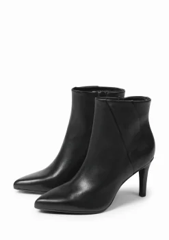 Zwarte Leren Enkellaarsjes Met Naaldhak^Sacha Online