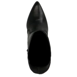 Zwarte Leren Enkellaarsjes Met Hak^Sacha Cheap