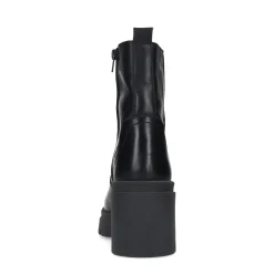 Zwarte Leren Enkellaarsjes Met Hak^Sacha Cheap