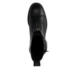 Zwarte Leren Enkellaarsjes Met Chunky Rits^Sacha Fashion
