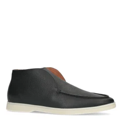 Zwarte Leren Hoge Loafers^Sacha Sale
