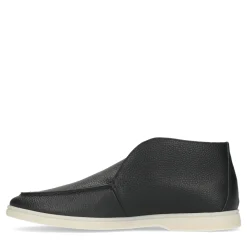 Zwarte Leren Hoge Loafers^Sacha Sale