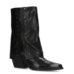 Zwarte Leren Laarzen Met Studs^Sacha Outlet
