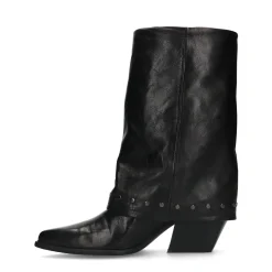 Zwarte Leren Laarzen Met Studs^Sacha Outlet