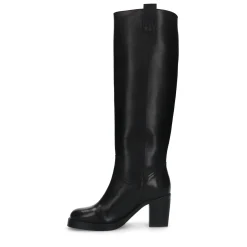 Zwarte Leren Laarzen Met Hak^Sacha Cheap