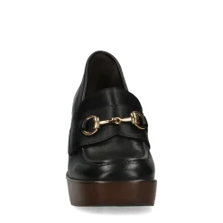 Zwarte Leren Loafers Met Hak^Sacha Sale