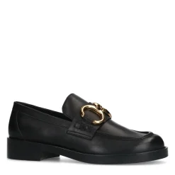 Zwarte Leren Loafers Met Goudkleurige Chain^Sacha Sale