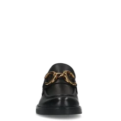 Zwarte Leren Loafers Met Goudkleurige Chain^Sacha Sale