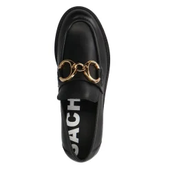 Zwarte Leren Loafers Met Goudkleurige Chain^Sacha Sale