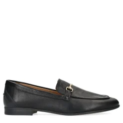 Zwarte Leren Loafers Met Goudkleurige Gesp^Sacha Cheap
