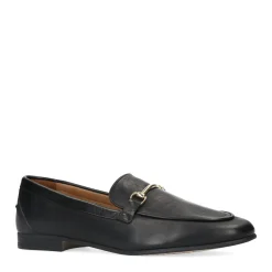 Zwarte Leren Loafers Met Goudkleurige Gesp^Sacha Cheap