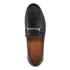 Zwarte Leren Loafers Met Goudkleurige Gesp^Sacha Cheap