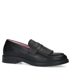 Zwarte Leren Loafers Met Franjes^Sacha Discount
