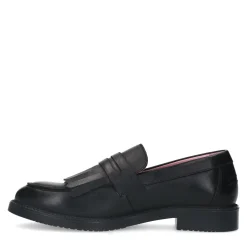 Zwarte Leren Loafers Met Franjes^Sacha Discount