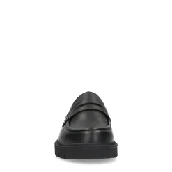 Zwarte Leren Loafers Met Grove Zool^Sacha Discount