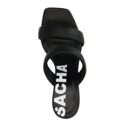 Zwarte Leren Muiltjes Met Trechterhak^Sacha Shop