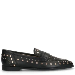 Zwarte Leren Penny Loafers Met Studs^Sacha Online