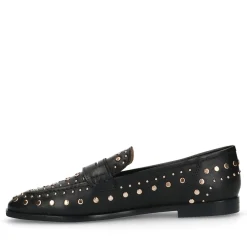 Zwarte Leren Penny Loafers Met Studs^Sacha Online