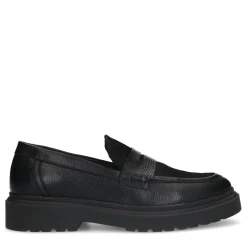 Zwarte Leren Penny Loafers^Sacha Fashion