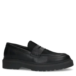 Zwarte Leren Penny Loafers^Sacha Fashion