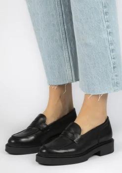 Zwarte Leren Penny Loafers^Sacha Cheap