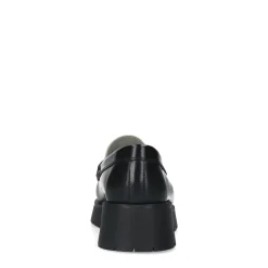 Zwarte Leren Plateau Loafers Met Witte Details^Sacha Fashion