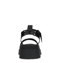 Zwarte Leren Plateau Sandalen^Sacha Cheap